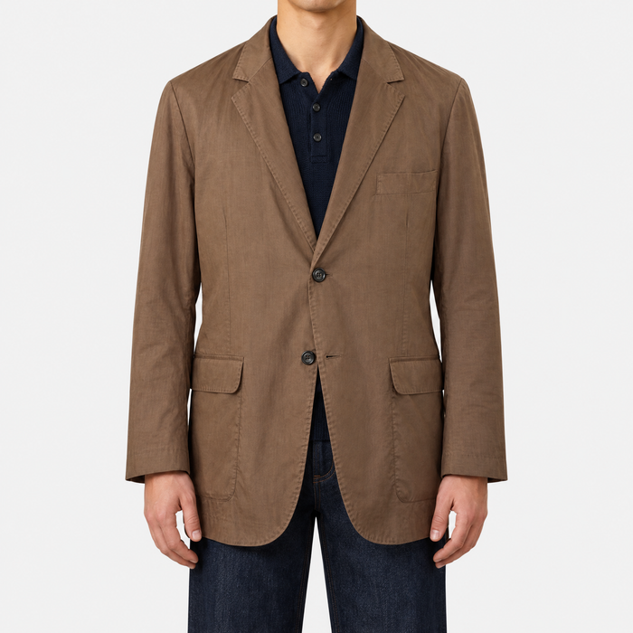 Brown Cotton Blazer