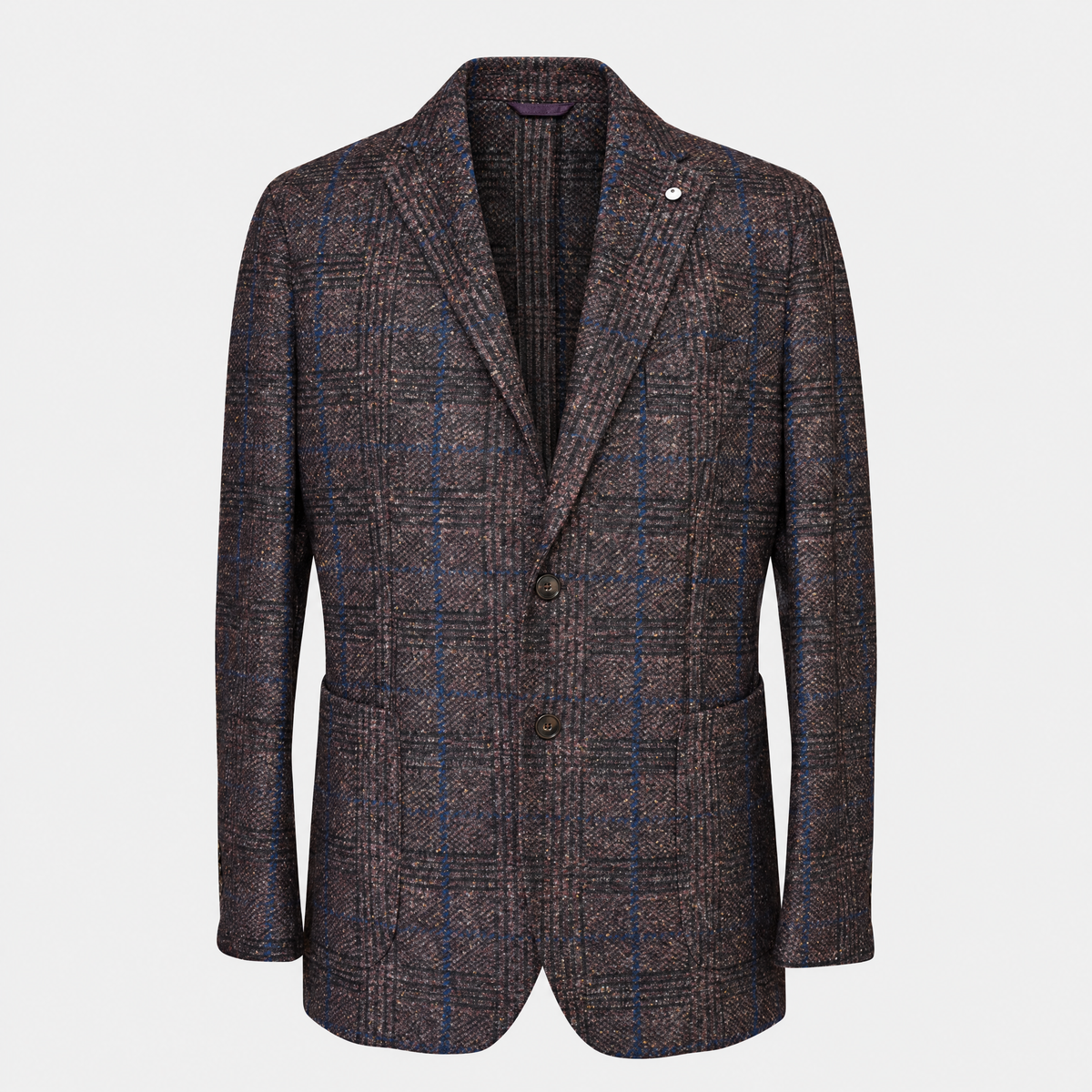 Multicolored Checked Blended Fabric (EU 56)