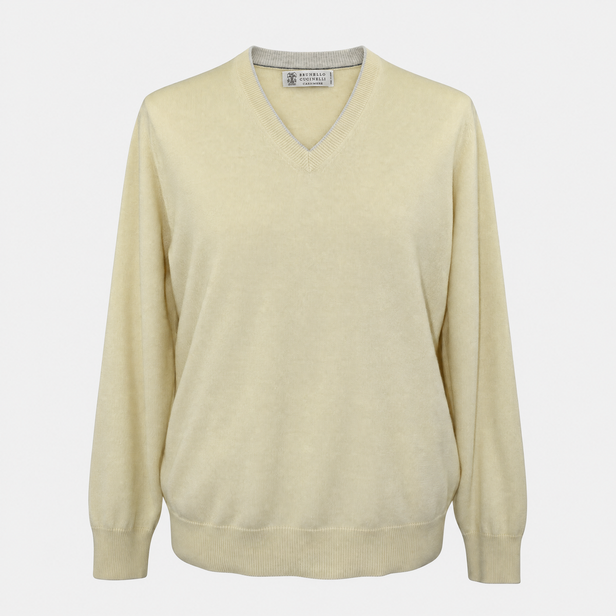 Yellow V Neck Cashmere