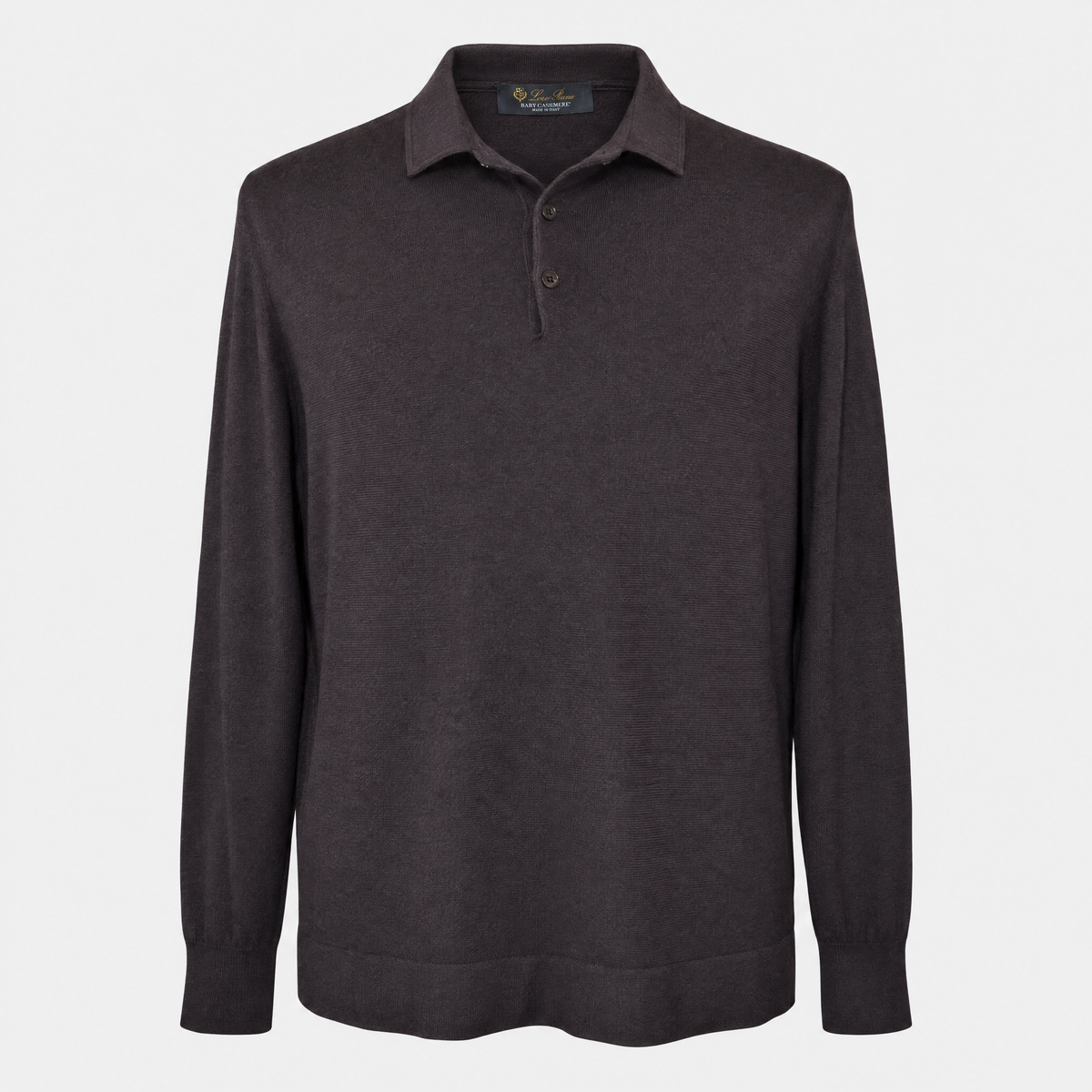 Dark Brown Baby Cashmere Longsleeve Polo (EU 56)