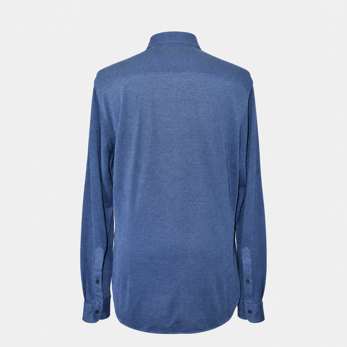 Blue Piqué Cotton Shirt (XXL)
