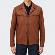 Brown Calf Leather Jacket