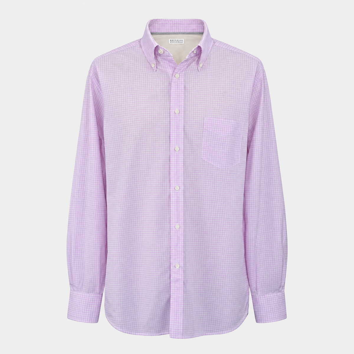White-Pink Cotton Checked Shirt