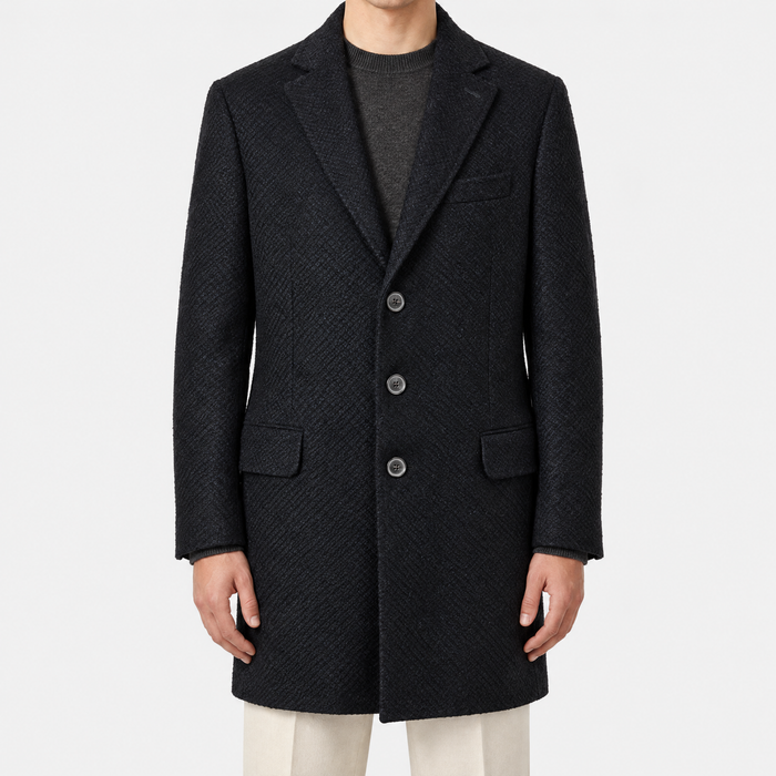 Black-Navy Patterned Coat