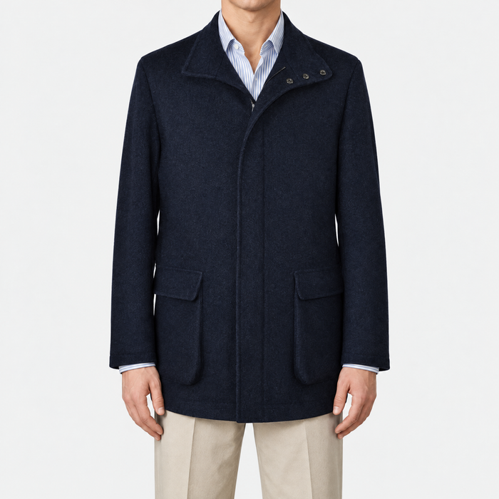 Navy Cashmere "Winter Voyager" Jacket