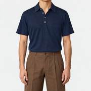 On-model | Navy Cotton Polo