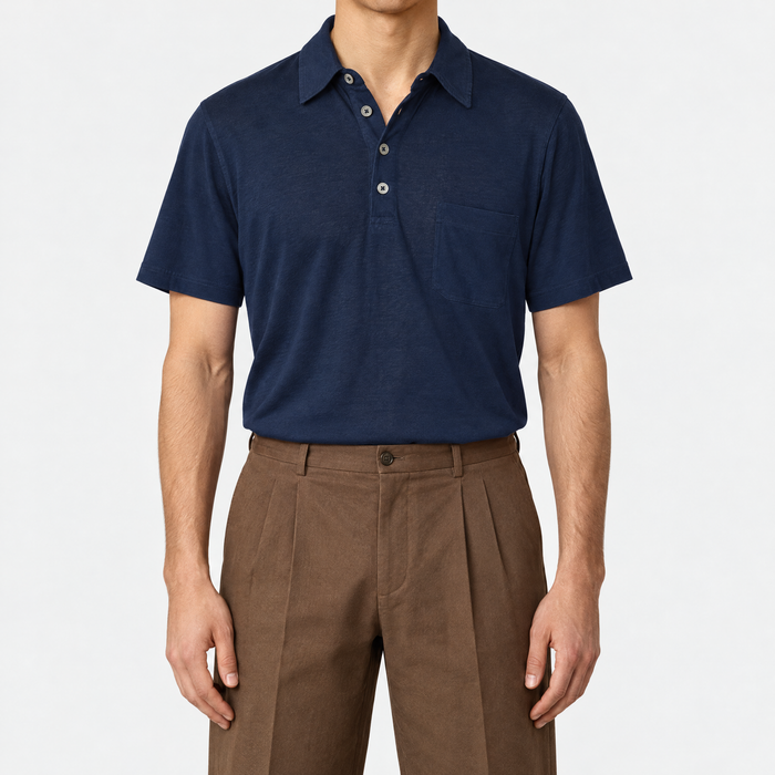 Navy Cotton Polo