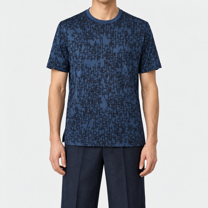 Blue Monogramme Shirt Cotton