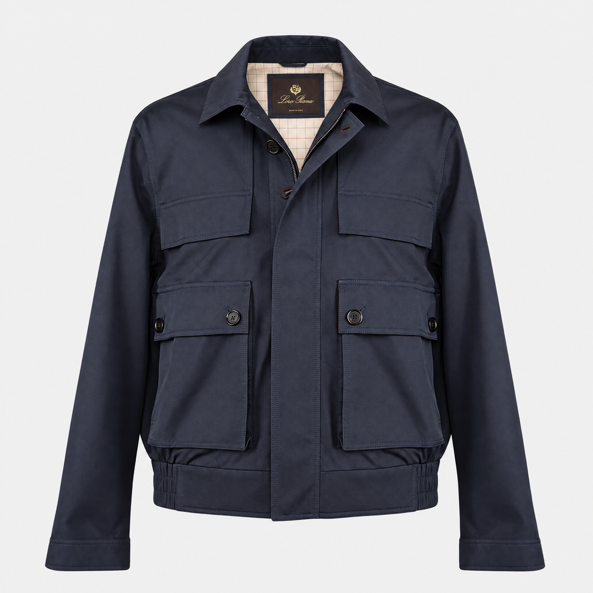 Garment front | Navy Mavis Cotton/Silk Bomber