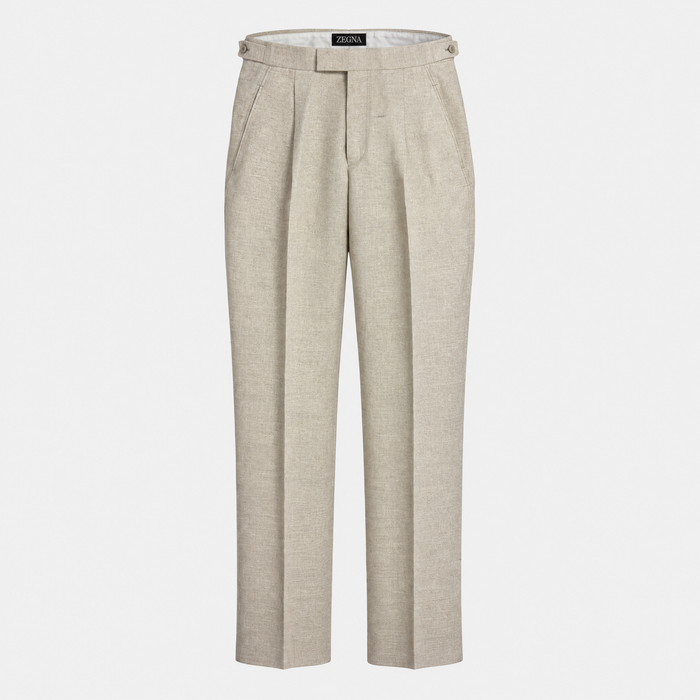 XXX Linen Silk Hemp Trousers Ecru