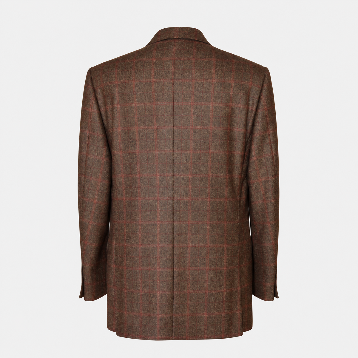 Brown-Red Check Wool Blazer
