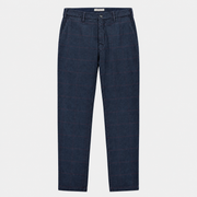 Navy Checked Blended Fabric Pants (EU 52)