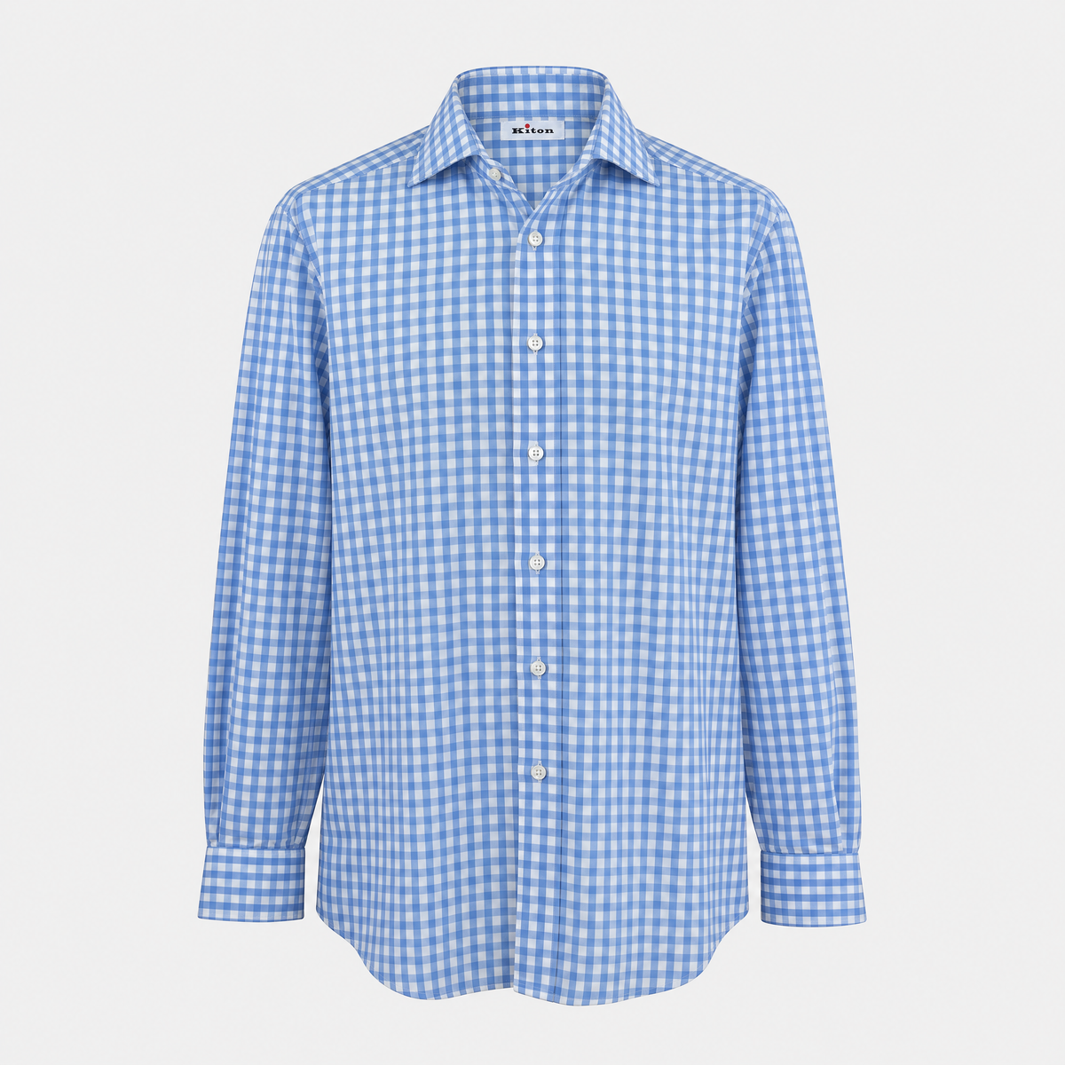 Light Blue Gingham Cotton Shirt