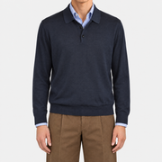 On-model | Navy Cotton Longsleeve