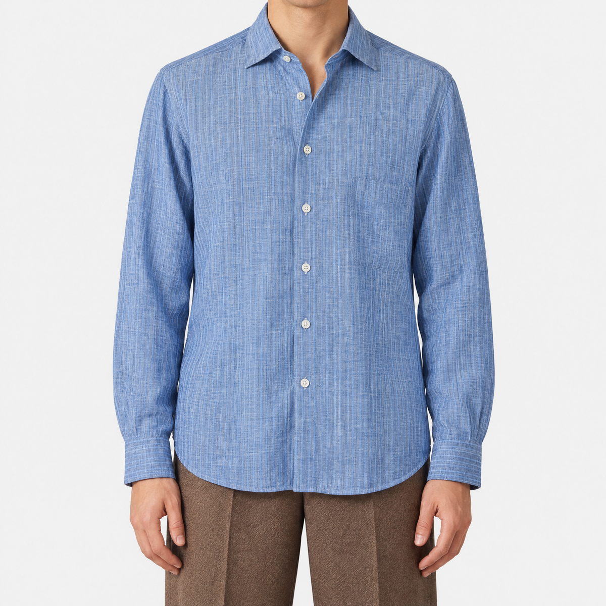 Blue Linen Striped Shirt (EU 44)