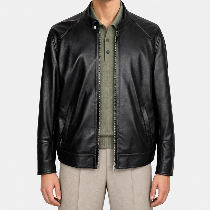 Black Leather Biker Jacket