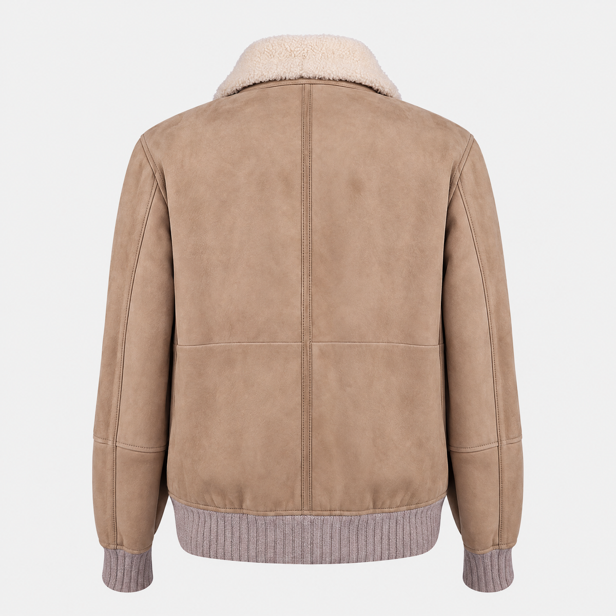 Suede Shearling Bomber Beige