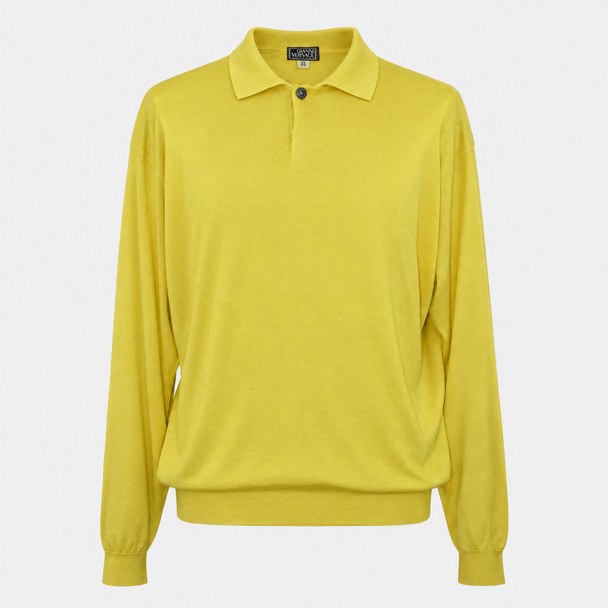 Garment front | Yellow Cashmere/Silk/Wool Longsleeve Polo (EU 54)