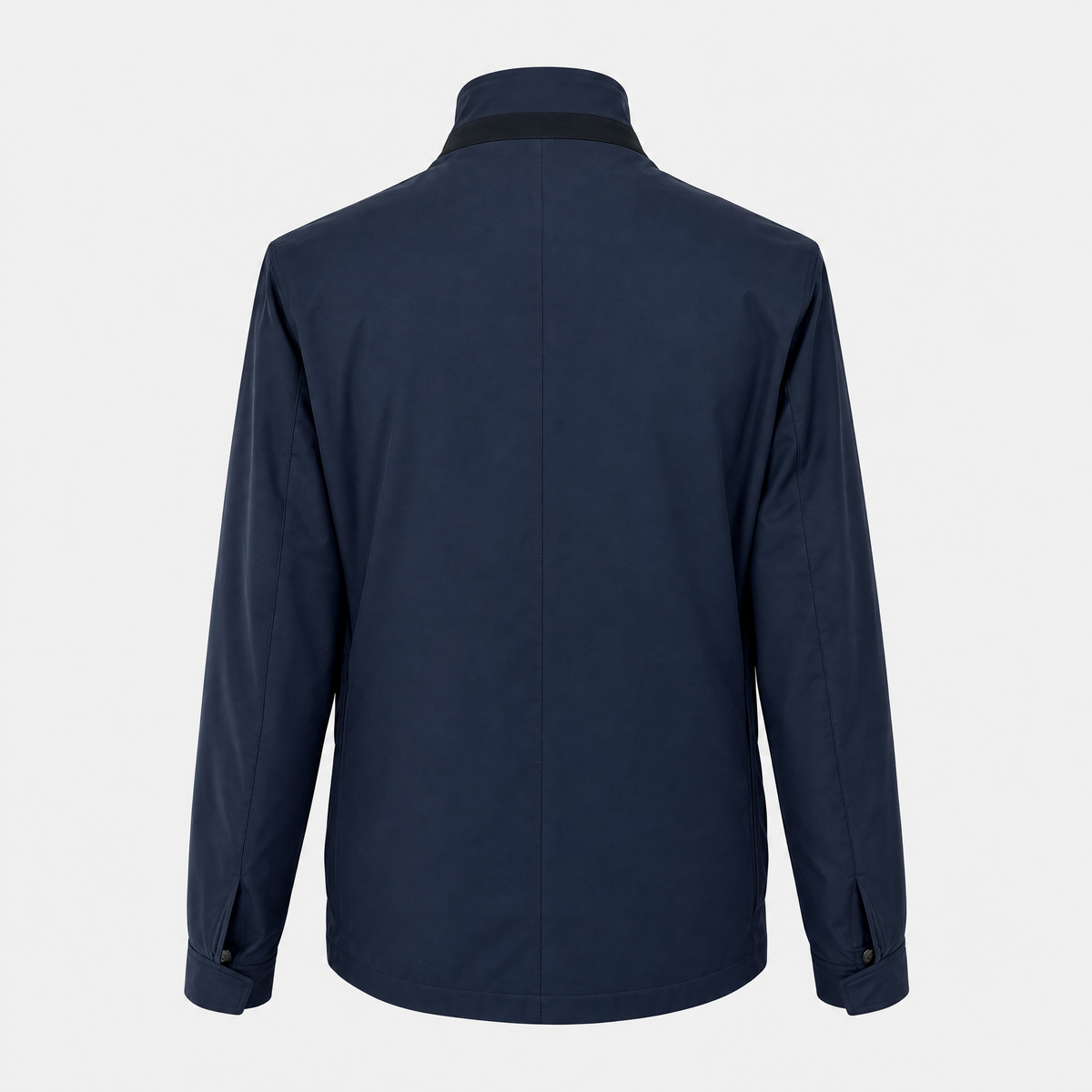 Technical Field Jacket with Leather Details Navy