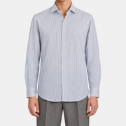 2026-10-30_Brunello Cucinelli_White Navy Stripe Cotton Shirt_On-model
