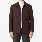 On-model | Burgundy Brown Alpaca Chore Jacket