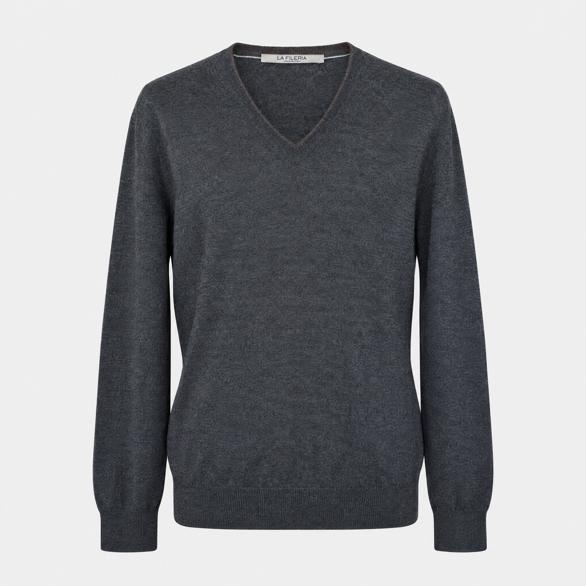 Grey Cashseta V-Neck Sweater (EU 52)