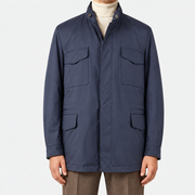 On-model | Navy Windmate Traveller Cashmere Jacket