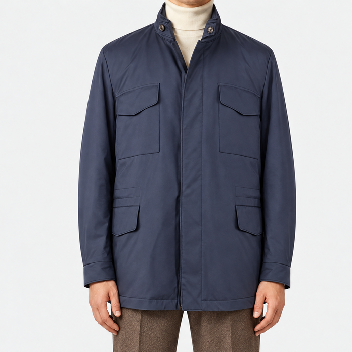 Navy Windmate Traveller Cashmere Jacket