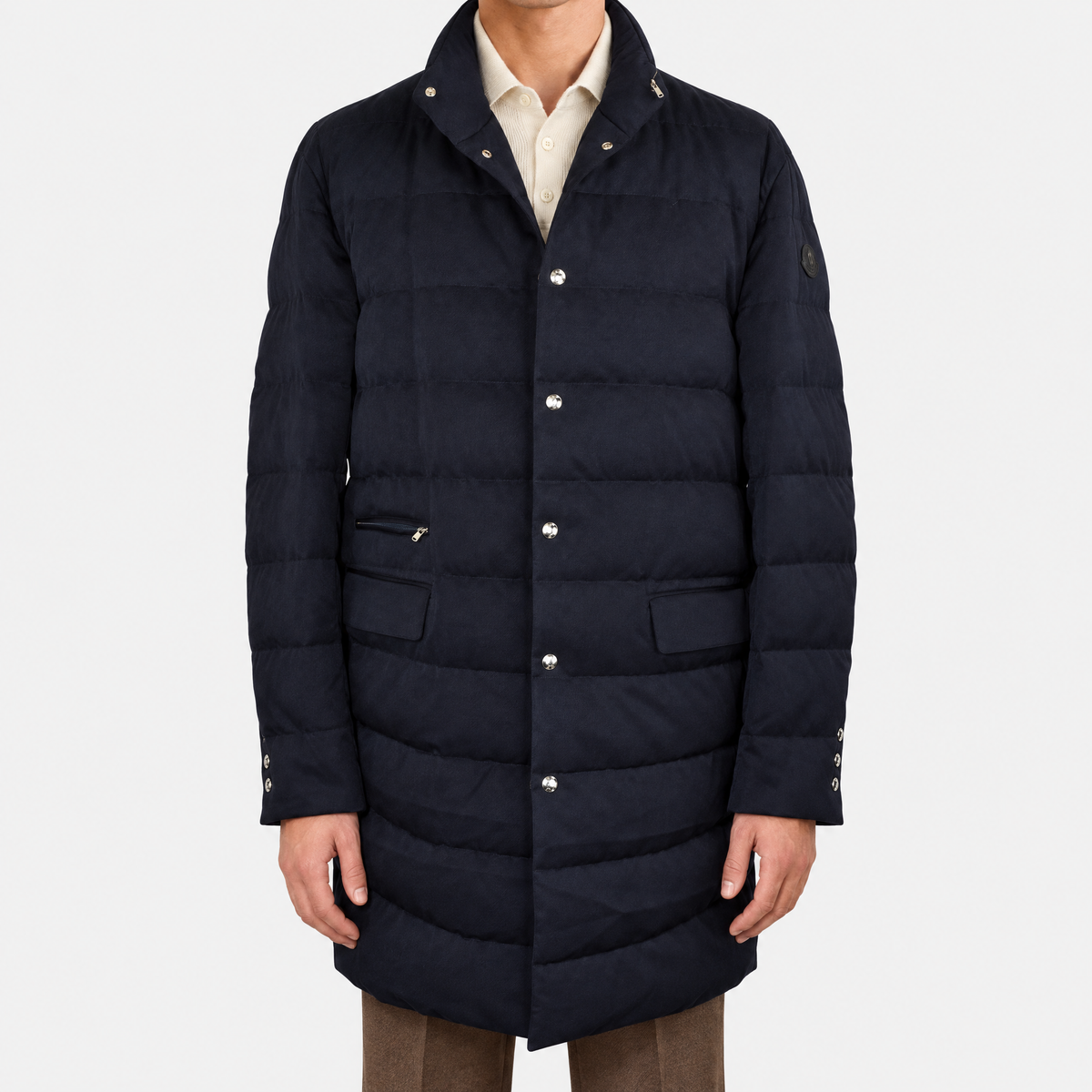 Navy Chereau Wool Down Coat