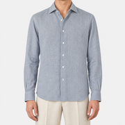 2026-10-30_Loro Piana_Grey Houndstooth Linen Shirt_On-model