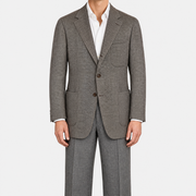 On-model | Brown Offwhite Patterned Blazer