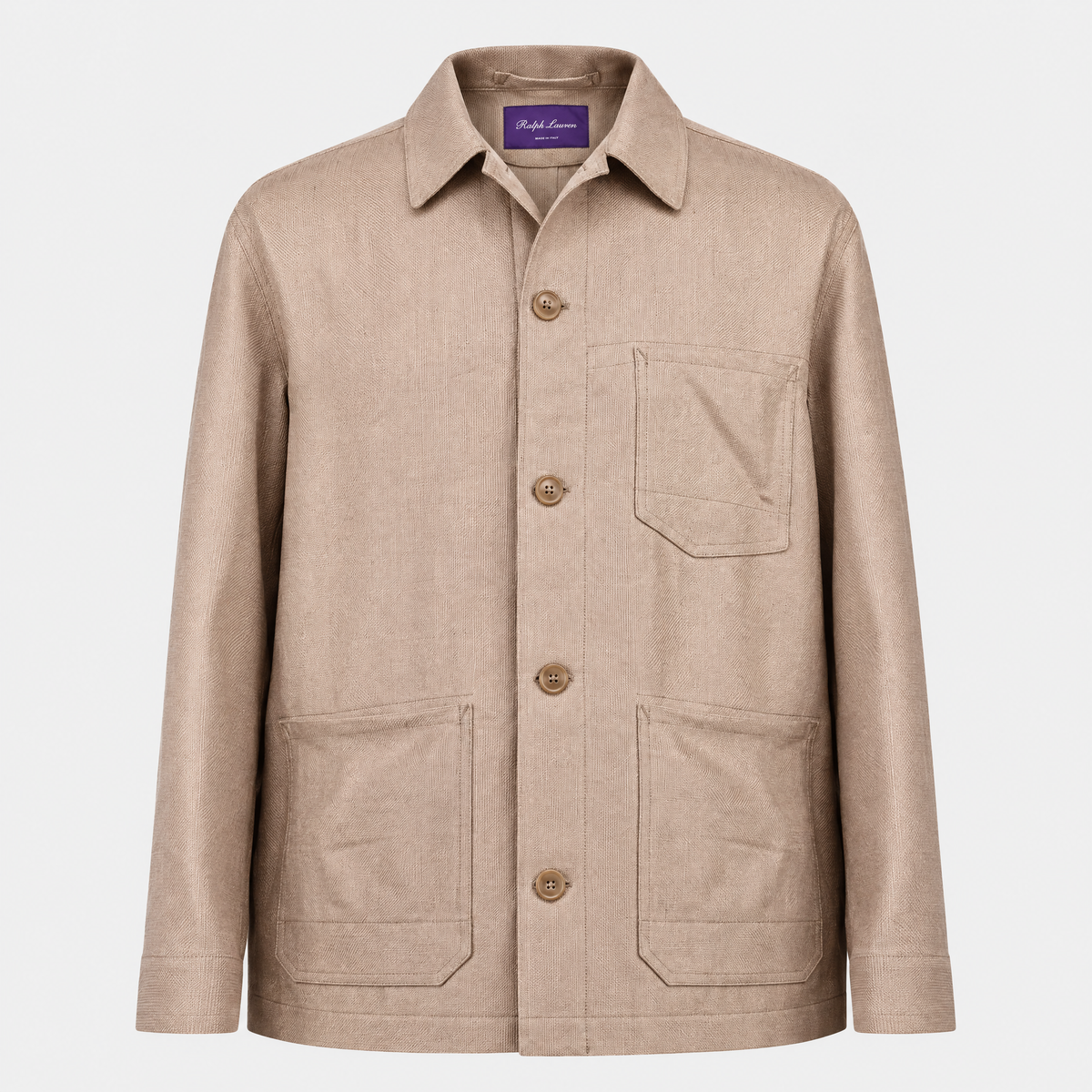 Beige Burnham Linen Cotton Silk Jacket