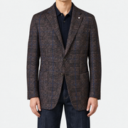Multicolored Checked Blended Fabric (EU 56)