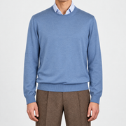 On-model | Light Blue Cashseta Sweater (EU 54)