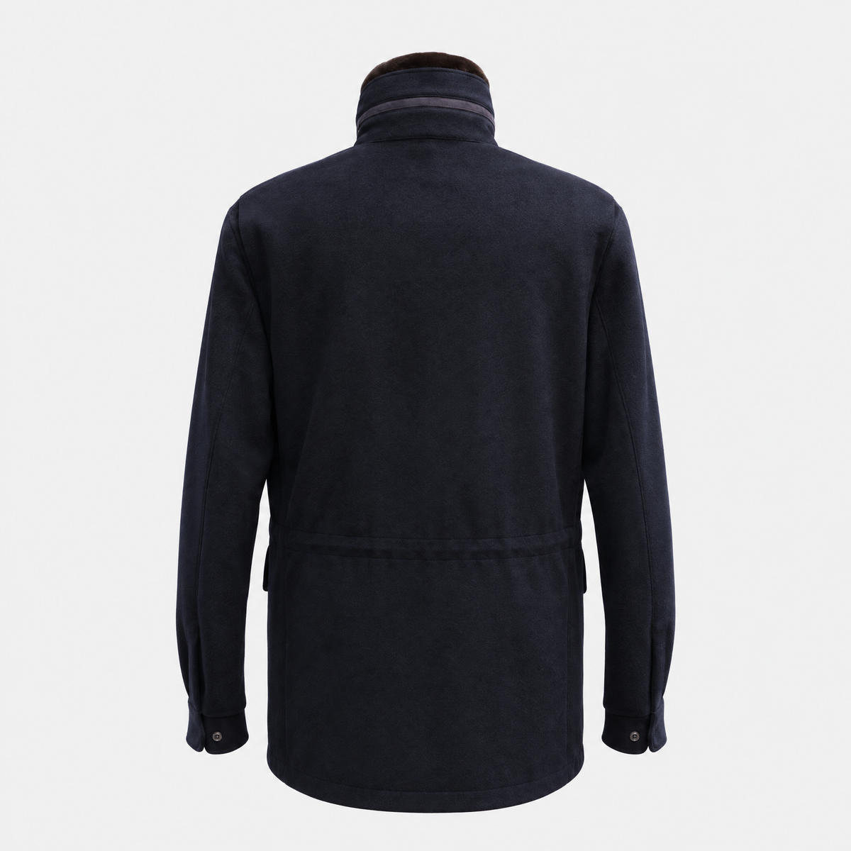 Navy Traveller Vicuña Jacket with Mink Collar