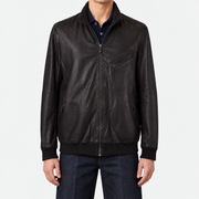 On-model | Brown Leather Jacket 56