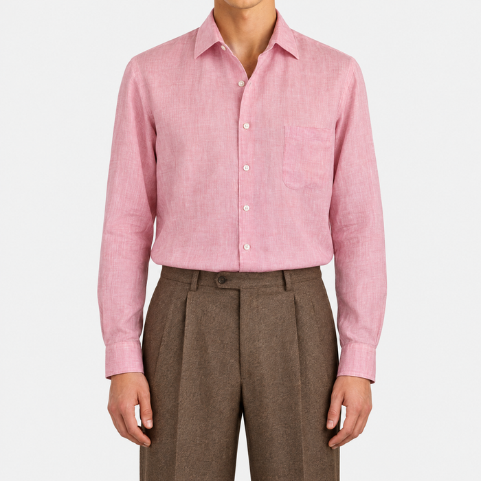 Pink Linen Shirt (XXL)