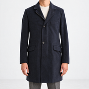 On-model | Blue Cotton "Martingala" Coat (M)