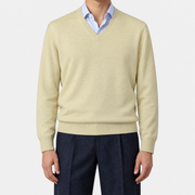 Yellow V Neck Cashmere