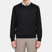 On-model | Black Cashmere/Silk/Wool Sweater (EU 56)