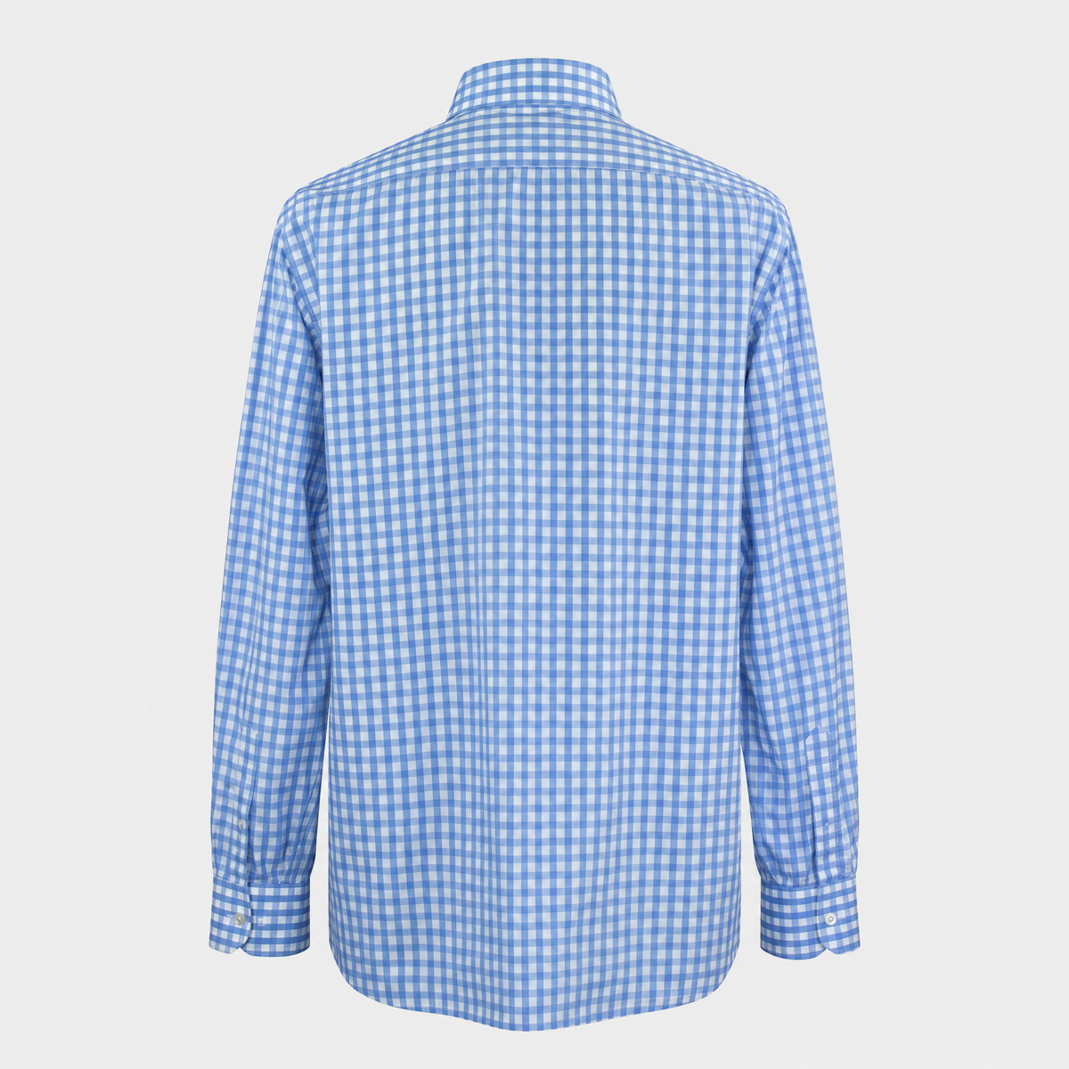 Light Blue Gingham Cotton Shirt
