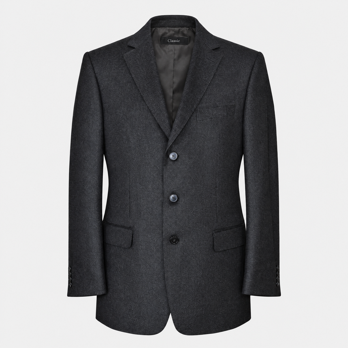 Charcoal Checked Wool-Angora Blazer