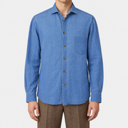 2026-10-30_Brunello Cucinelli_Washed Indigo Linen Cotton Shirt_On-model