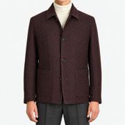 On-model | Burgundy Brown Alpaca Chore Jacket