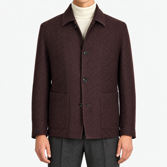 Burgundy Brown Alpaca Chore Jacket