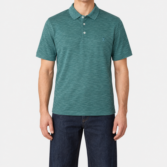 Green Melange Cotton Poloshirt (XL)