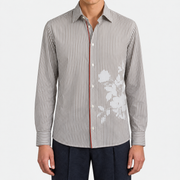 2026-10-30_Hermès_Taupe Stripe Cotton Shirt with Floral Print_On-model