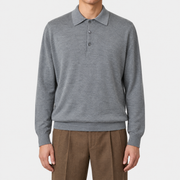 Grey Cashseta Longsleeve Polo (EU 60)