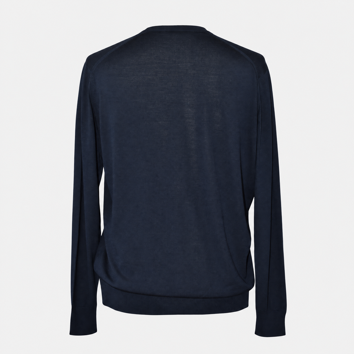 Midnight Blue Silk V-Neck Sweater (EU 56)