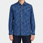 2026-10-30_Kiton_Blue Floral Print Denim Shirt_On-model